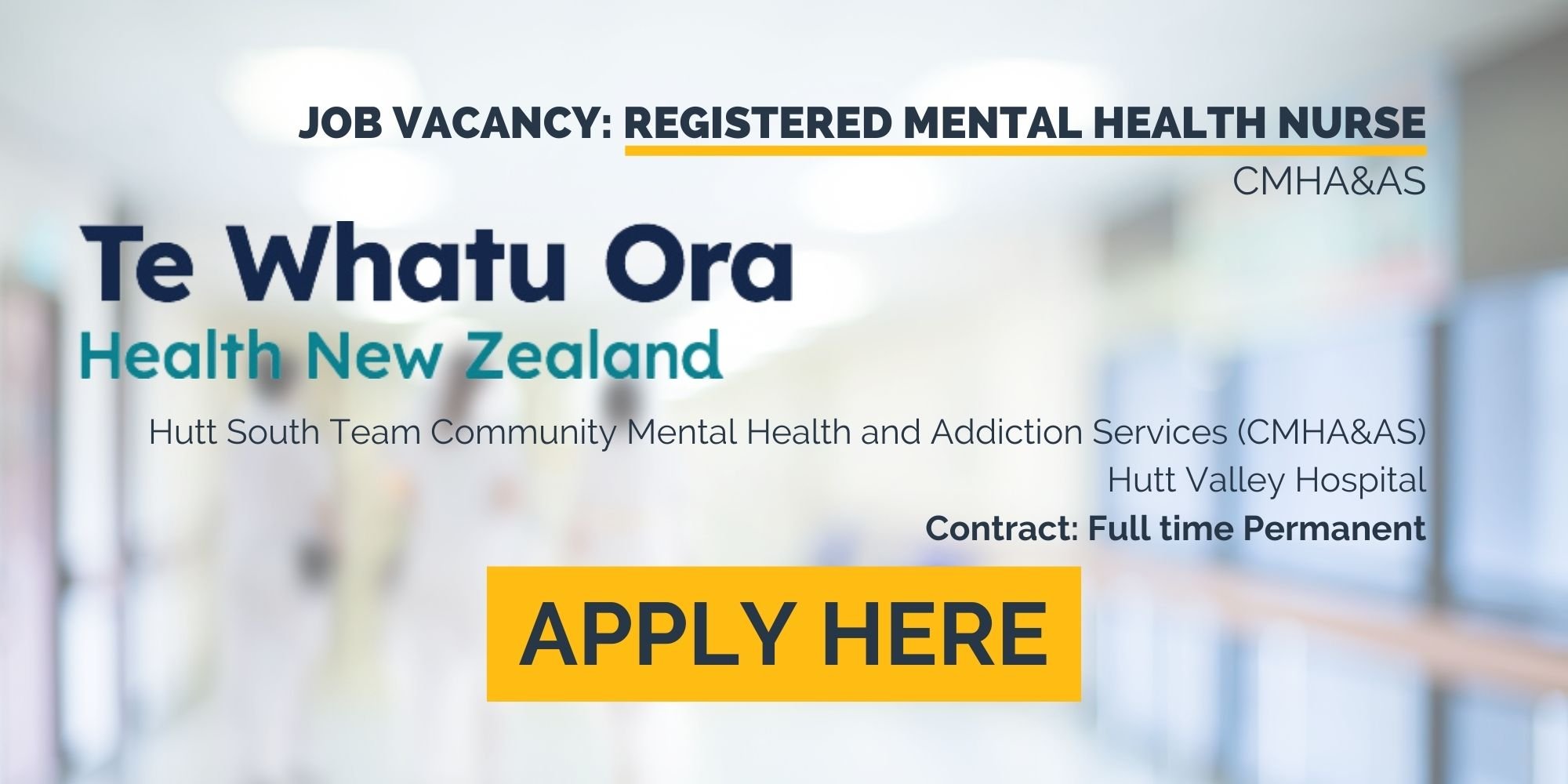 Job Vacancy: Registered Mental Health Nurse